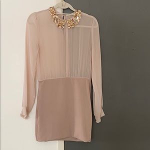 Mustard Seed Mini preppy blush nude dress